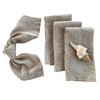 Eight Owls Stonewashed Linen Napkins - 20 Inch x 20 Inch – Set of 4-100% Pure Linen Cloth - Mitered Corners - Coast, (Warm Pebble)