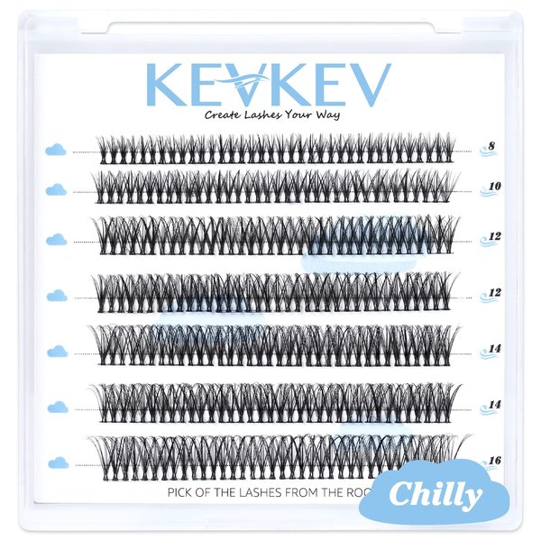 Lash Clusters 84 Pcs Cluster Lashes Eyelash Clusters DIY Cluster Eyelash Extensions Individual Lashes Soft and Comfortable (Chilly,C-8-16mix)