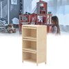 Tnfeeon Dollhouse Bookshelf, to Play Rounded Edges Compact Dollhouse Bookcase 3 Layers Exquisite 1/12 for Dollhouse Furniture