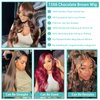 Jreitsere 24 Inch Chocolate Brown Lace Front Wigs Human Hair Body Wave #4 Colored 13x6 HD Lace Wig Lace Front Human Hair Pre Plucked with Baby Hair 180% Density