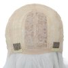 SWACC Long Layered Straight Wig with Bangs Synthetic Hair Wig for Women with Wig Cap (White)