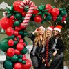 Christmas Balloons Kit 96pcs Red Green Latex Balloons with 2pcs Candy Cane Merry Christmas Foil Balloon and 2pcs Explosion Star Balloons for Christmas Party Decorations and Kids Christmas Party ﻿