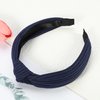 VOCOSTE Textured Cotton Knot Headband, Soft Hairband for Women, Navy Blue, 1.3 Inch Wide