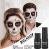 CCBeauty Halloween White Black Face Body Paint Stick + 10 Remover Wipes, Cream Eye Black Stick for Sports, Blendable Foundation for Clown Skeleton Vampire Skull Joker Mime Cosplay Costume Makeup Kit