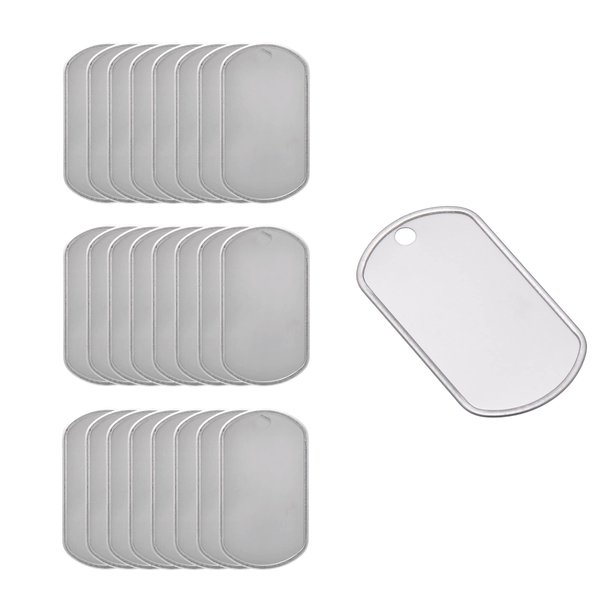 25 Shiny Stainless Steel Military spec Dog Tags - Blank