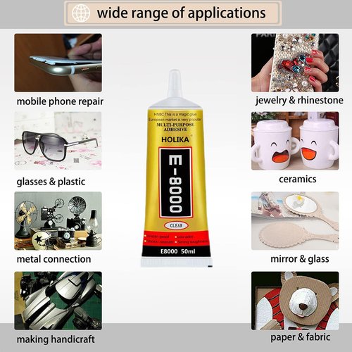 E8000 Jewelry Rhinestones Glue,High Performance Liquid Glue,Inlay Glue, Pendant Adhesive,50g Craft Adhesive Glue with Precision Tip Multifunctional Fabric Glue