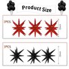 6 Pcs Star Foil Balloons One-Piece 14-Pointed Star Balloons 4D Starburst Cone Mylar Balloons 22inch Christmas Birthday Wedding Wedding Anniversary Party Supplies(Black + Red)