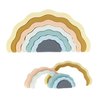 Ripple Rainbow Stacker - Building Blocks for Babies & Toddlers - BPA Free Soft Silicone - Easy to Clean - Baby Teether Toy - Educational Sorting & Stacking Montessori Toy (Boho)