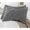 King Pillow Shams Set of 2 Pinch Pleated Dark Grey Pillow Shams King 20X36 Pinch Pillow Covers 100% Egyptian Cotton 600 Thread Count Hotel Class Bedding King Size Decorative Pinch Pillow Shams Set