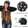ELVAELFI 24inch Box Braid Hair Extensions Ombre Brown, Punk Studs Flat Baseball Cap Wigs for Women Girls Easy Wear