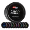 GlowShift 10 Color Digital 9,999 RPM Tachometer Gauge - for 1-10 Cylinder Gas Powered Engines - Multi-Color LED Display - Tinted Lens - 2-1/16" (52mm)