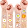 Daisy Temporary Tattoos for Kids Daisy Boho Birthday Party Decorations Favors Party Super Cute 96PCS Tattoos Stickers Supplies Kids Girls Boys Gifts Classroom School Prizes Themed Christmas