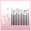 Jessup Eye Makeup Brushes Set Professional 15pcs with Eyeshadow Blending Concealer Eyebrow Eyliner Brush (Pearl Black/Silver)