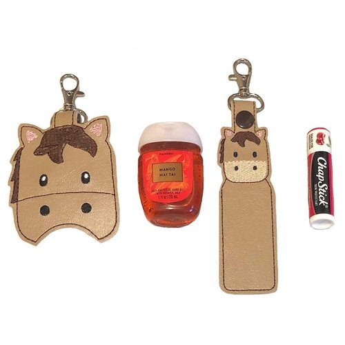 Horse Hand Sanitizer and/or Lip Balm Holder and/or Key Fob