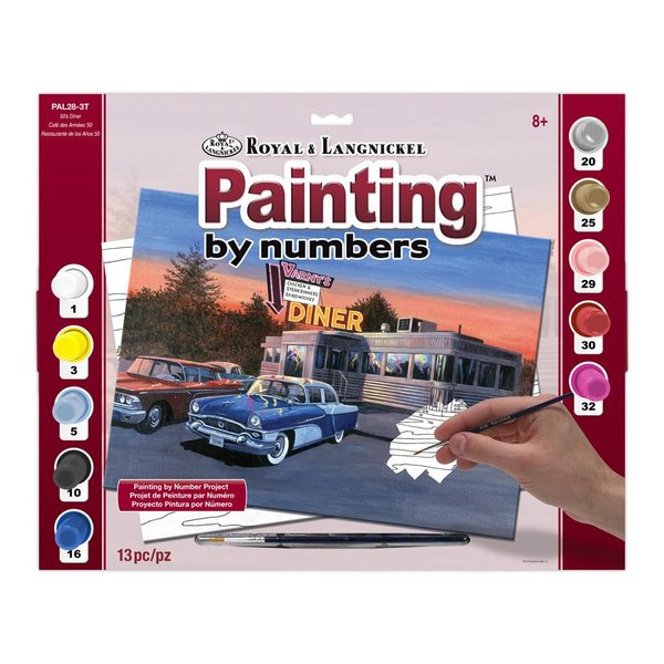 Royal & Langnickel 11 x 15 inch 50's Diner Pre-Printed Paint by Number Painting Set