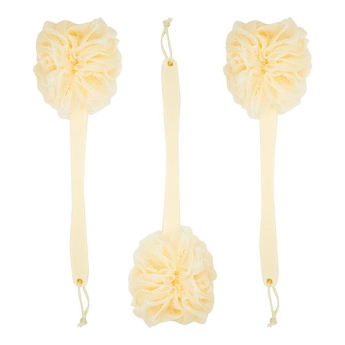 3 Pack Long Handled Loofah Back Scrubber, Exfoliating Body Sponge for Shower, Bath (18 in)