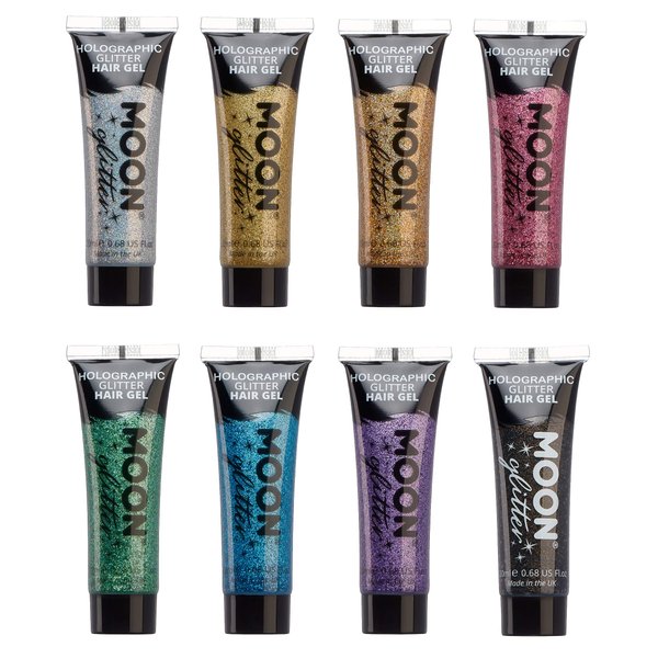 Moon Glitter Holographic Glitter Hair Gel 0.67fl oz - Set of 8