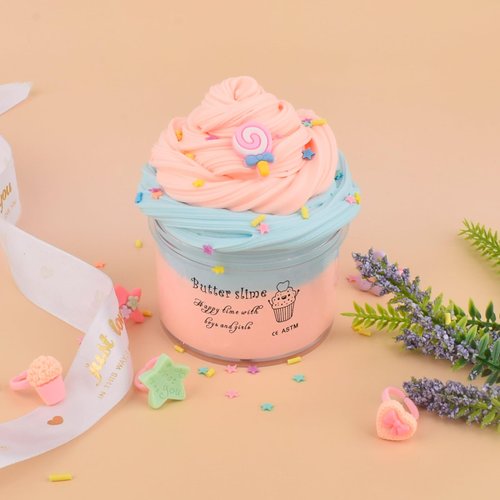 Lollipop Cake Butter Slime Kit, Colorful Scented Slime, Soft & Non-Sticky, Slime Putty Toys for Kids, Party Favors, Stress Relief Toy for Girls Boys(7oz 200ML)