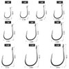 HETH 2000pcs Fishing Worm Hooks High Carbon Steel Wide Gap Offset Fishing Hook Set for Saltwater and Freshwater with 10 Sizes