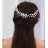 CASOLVX Bride Crystal Wedding Hair Comb Silver Bridal Hair Vine Rhinestone Hair Accessories for Women Bridal and Bridesmaid