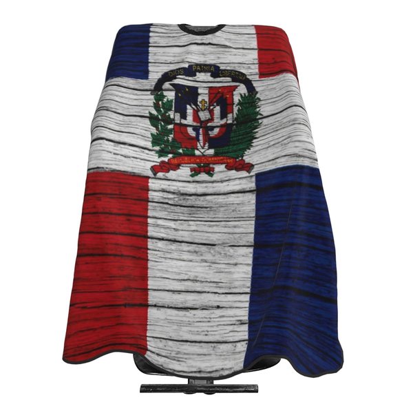 YETTA YANG Flag Of Dominican Dominica Republic Wooden Texture Hairdresser Hair Stylist Haircut Cover Salon Barbering Cape Shop Accessories Styling