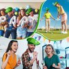 Funny Golf Hat Golf Party Costume Accessories Novelty Golfer Beret Hat with Golf Ball Flag for Golf Party Supplies (8 Set)