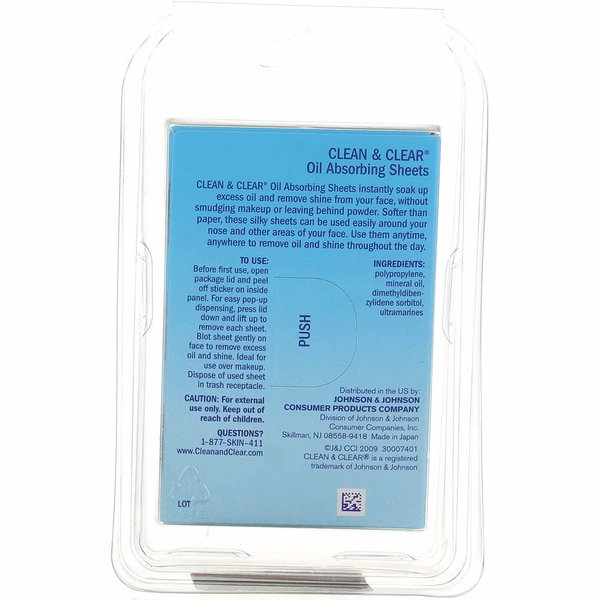 CLEAN & CLEAR Oil Absorbing Sheets 50 Each (Pack of 4)