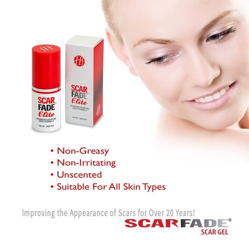 ScarFade Elite Advanced Scar Treatment, Scar Removal, Scar Therapy, Scar Prevention, Anti Scar Gel with Silicone & Vitamin C -15g