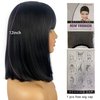 MIMISERVICE Short Black Bob Wig with Hair Bangs,Short Straight Wig for Women Natural Looking Heat Resistant Wigs