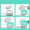 Denture Case, Double Denture Slot Cup Case Wet & Dry Portable Denture Case Portable False Teeth Container, Denture Cup with Lid for Cleaning Household Office Travel (White)