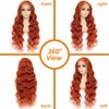 Asidow Ginger Orange Body Wave Lace Front Wigs Human Hair Pre Plucked with Baby Hair 180% Density 13x4 HD Lace Frontal Glueless Wigs for Women 30 inch