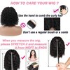 ISEE Hair Lace Front Wigs Human Hair Short Bob Wigs For Black Women Brazilian Kinky Curly Wavy 4x4 Lace Closure Wigs Pre Plucked with Baby Hair 150% Density (14inch)
