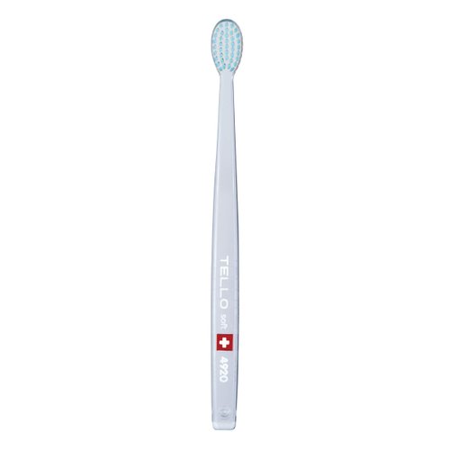 TELLO 4920 Adult Soft Swiss Toothbrush for Gentle Cleaning with Ergonomic Handle, 1 Count