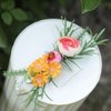 Fangsen Boho Wedding Hair Accessories Lavender Rose Hair Comb Floral Festival Headpiece for Women and Girls Silve (Orange)