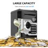 ATM Piggy Bank for Boys Girls, Vcertcpl Mini ATM Coin Bank Money Saving Box with Password, Kids Safe Money Jar for Adults with Auto Grab Bill Slot, Great Gift Toy Bank for Kids (Black+Silver)