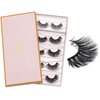 DYSILK Lashes False Eyelashes - Mink Lashes 5 Pairs 6D Faux Eyelash - Wispy Eyelashes Fluffy Strip Lashes Fake Eyelashes Reusable Lash Extension Kit | 003-15.5mm