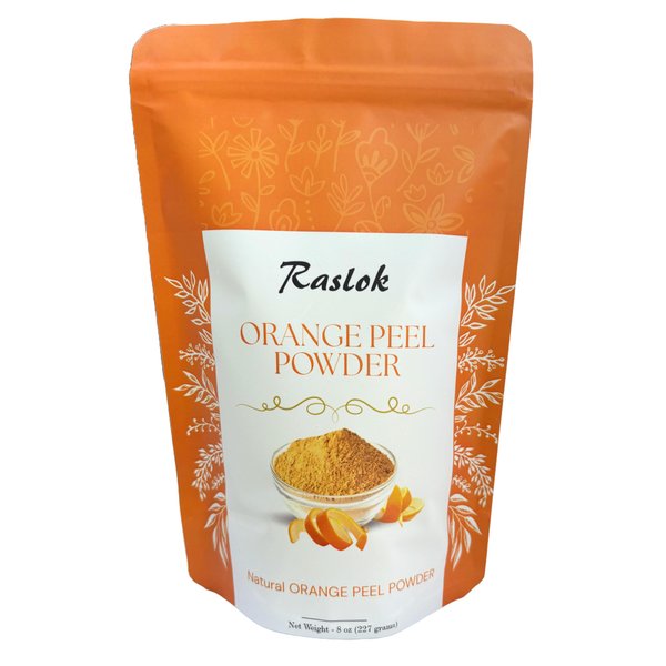 Raslok Pure Orange Peel Powder | Natural Orange Peel (Citrus Aurantium) Powder to be Used in Face Packs (8 Oz)