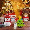 Nenalayo 4PCS Christmas Positive Crochet Doll with Positive Card-Cute Knitted Christmas Tree,Cheerful Santa,Positive Deer and Snowman,Fun Gift for Christmas,Party Decorations