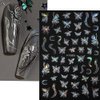 4 Sheets Holographic Laser White Butterfly Nail Stickers,Y2K Luxury Aurora Butterflies Star Nail Art Stickers 3D Sun Moon Flame Heart Nail Decals for Women Nail Decor Nail Designs Nail Accessories