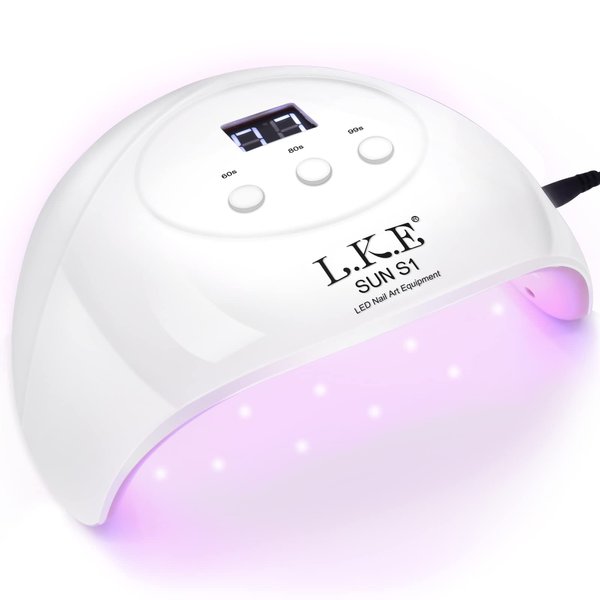 Wisdompark UV Light for Nails,UV LED Nail Lamp, Nail Dryer 72 W Professional Nail UV Light for Gel Polish with Adapter Gel Nails 3 Timers