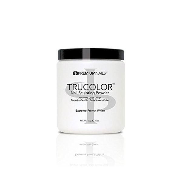 Premium Nail Acrylic Nails Trucolorpowder - 16oz/453g - Extreme French White