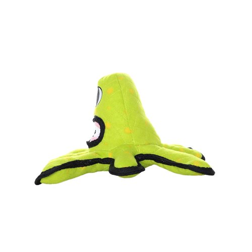 TUFFY - World's Tuffest Soft Dog Toy - Alien Green-Squeaker- Multiple Layers. Made Durable, Strong & Tough. Interactive Play (Tug, Toss & Fetch). Machine Washable & Floats
