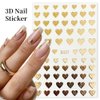 8 Sheets Heart Love Nail Art Stickers Decals 3D Self-Adhesive Nail Art Supplies Heart Nail Art Decorations Heart Design Nail Accessories for Women Girls Kids Manicure Tips Charms DIY Nails Art