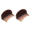 2PCS Hair Clip with Sponge Hair Base Inserts Bump It Up Hair Pads Bun Maker Hair Styling Accessories Charming Hair Comb Braid Tool DIY Hair Beauty Tool(Brown)