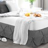 Nestl Grey Bed Skirt Queen Size, Pinch Pleat Queen Bed Skirt, 14" Inch Drop Queen Bedskirt, Hotel Quality Grey Bed Skirts, Premium Microfiber Bedskirt for Queen Bed, Grey Queen Bed Skirt