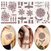 6 Sheets Henna Tattoo, Mandala Flower Temporary Tattoo Stickers for Women, Fake Tattoos Henna Stickers, Waterproof Red Ink Body Art Stickers.