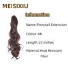 22 Inches Ponytail Extension Claw Clip Hair Extensions Ponytail Long Curly Wave Hair Extension 4# Natural Looking Synthetic Hairpiece for Women