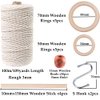 ZXCDINO 119pcs Macrame Kits for Starter 3mm x 109Yards Natural Cotton Macrame Cord with 100pcs Wooden Beads,10pcs Wooden Rings,Wooden Sticks,Metal Rings,S Hooks Macrame Supplies for Plant Hangers