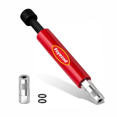 Foyezod Grease Fitting Cleaning Tool, Grease Zerk Cleaner for Trucks, Tractors, Heavy Equipment - Removes Old Dried Grease from Fittings, Pins, Shafts, Bushings (Red)