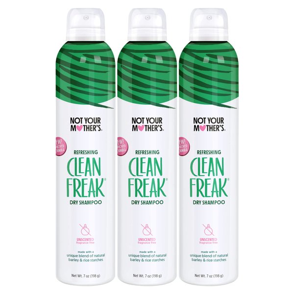 Not Your Mother's Clean Freak Unscented Dry Shampoo (3-Pack) - 7 oz - Dry Shampoo Instantly Absorbs Oil - Hair Essentials for Back to School
